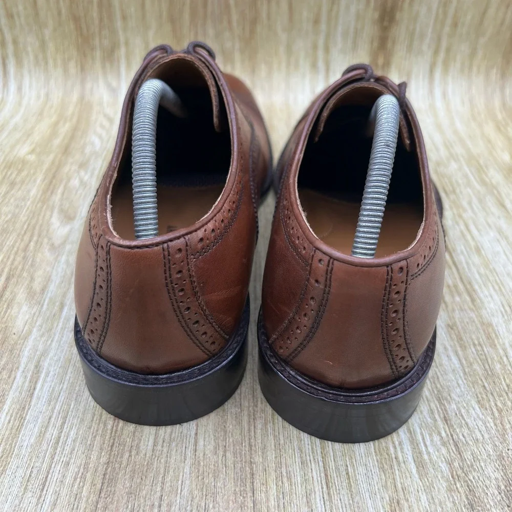 Johnston & Murphy Oxford Shoes Men's 9 M Brown Cap Toe Brogue Leather 59-12530
